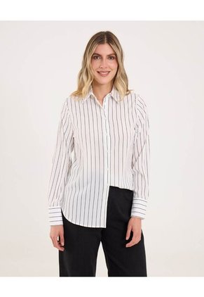 Camisa Para Mujer Manga Larga Color Blanco Marca Ostu #40010320