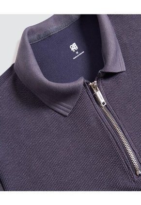 Polo Para Hombre Cuello Tejido Sin Bolsillo Color Negro Marca Ostu #60110726