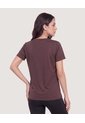 Camiseta Manga Corta Con Screen-Deportivo  Para Mujer Café Ostu de Ostu