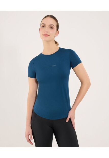 Camiseta Para Mujer Manga Corta Cuello Redondo Color Azul Marca Ostu #40092663