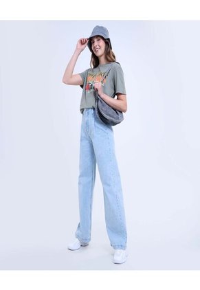 Jean Para Mujer Wide-Leg Minimal Color Azul Claro Marca Ostu #40160478