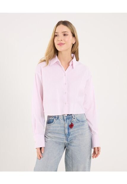 Camisa Para Mujer Manga Larga Color Rosa Marca Ostu #40010341