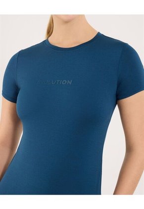 Camiseta Para Mujer Manga Corta Cuello Redondo Color Azul Marca Ostu #40092663