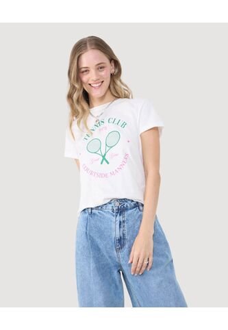 Camiseta Para Mujer Manga Corta Color Crema Marca Ostu #40092347 Ostu