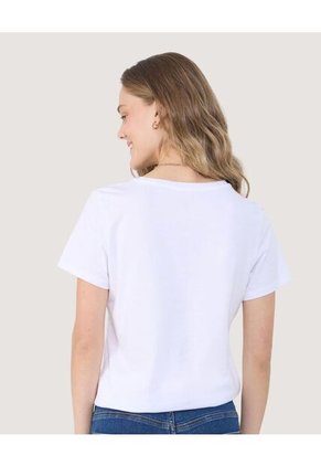 Camiseta Para Mujer Manga Corta Cuello Redondo Color Avena Marca Ostu #40092375