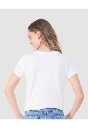 Camiseta Para Mujer Manga Corta Color Crema Marca Ostu #40092347
