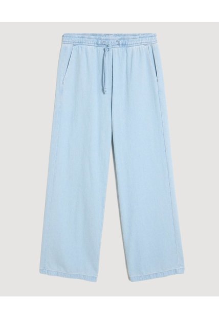Jean Wide Leg Pretina Resortada Para Niña  Infantil Niña Azul Ostu