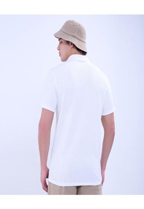 Polo Para Hombre Cuello Tejido Sin Bolsillo Color Crema Marca Ostu #60110696