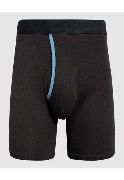 Boxer Para Hombre Bragueta Medio Algodón Color Negro Marca Ostu #60000447