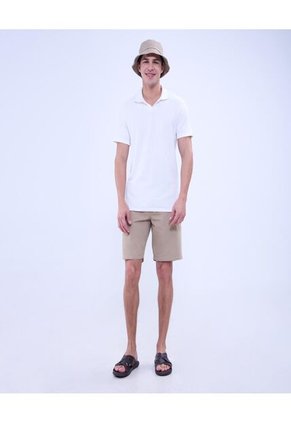 Polo Para Hombre Cuello Tejido Sin Bolsillo Color Crema Marca Ostu #60110696