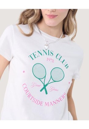 Camiseta Para Mujer Manga Corta Color Crema Marca Ostu #40092347