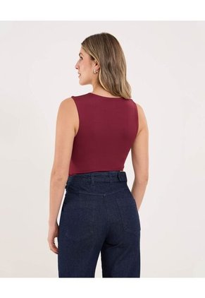 Body Para Mujer Manga Sisa Color Vino Marca Ostu #40200194