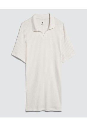 Polo Para Hombre Cuello Tejido Sin Bolsillo Color Crema Marca Ostu #60110696