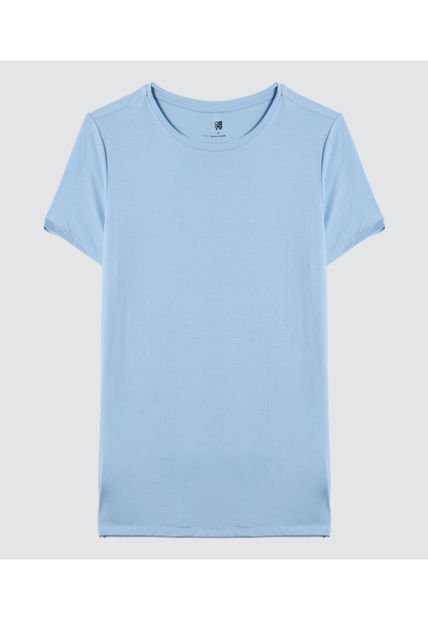 Camiseta Para Mujer Manga Corta Color Azul  Marca Ostu #40091927