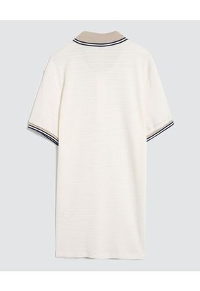 Polo Para Hombre Cuello Tejido Sin Bolsillo Color Crema Marca Ostu #60110694