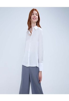 Camisa Para Mujer Manga Larga Color Crudo Marca Ostu #40010258