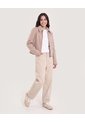 Chaqueta Trucker Cuello Camisero  Para Mujer Beige Ostu de Ostu