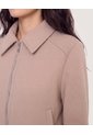 Chaqueta Trucker Cuello Camisero  Para Mujer Beige Ostu de Ostu