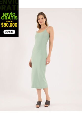 Vestido Para Mujer M/Sisa Largo Color Verde Marca Ostu #40170345 Ostu