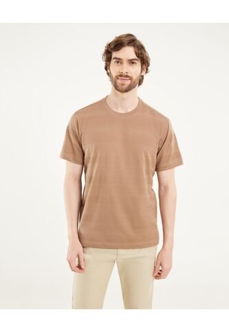 Camiseta Para Hombre Manga Corta Cuello Redondo Color Café Marca Ostu #60091866 Ostu