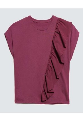 Camiseta Para Niña Manga Corta Color Morado Marca Ostu #90090212