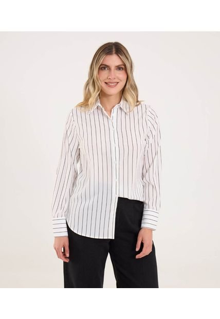 Camisa Para Mujer Manga Larga Color Blanco Marca Ostu #40010320