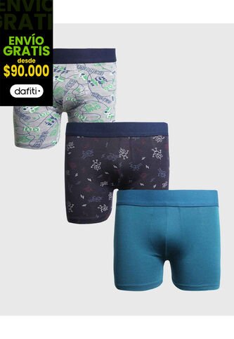 Pantaloncillo Infantil Niño Boxer Filete Medio Color Azul Marca Ostu #80000091 Ostu