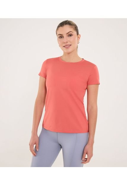 Camiseta Para Mujer Manga Corta Cuello Redondo Color Coral Marca Ostu #40092516