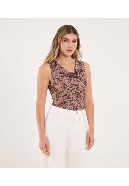 Body Para Mujer Manga Sisa Color Café Marca Ostu #40200212