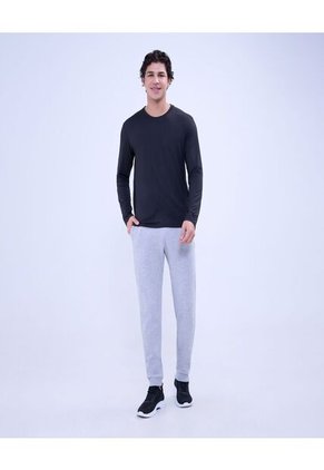 Camiseta Para Hombre Manga Larga Cuello Redondo Color Negro Marca Ostu #60091496