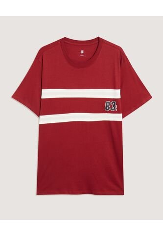 Camiseta Para Hombre Manga Corta Cuello Redondo Color Vino Marca Ostu #60091837 Ostu