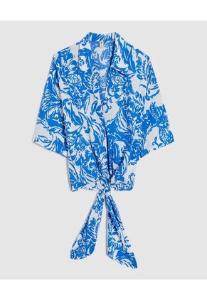 Blusa Para Mujer Manga Corta Color Azul Rey Marca Ostu #40121093