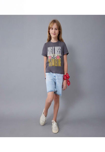 Camiseta Para Niña Manga Corta Color Negro Marca Ostu #90090273