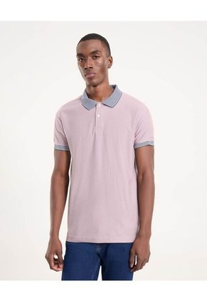 Polo Para Hombre Cuello Tejido Sin Bolsillo Color Uva Marca Ostu #60110808