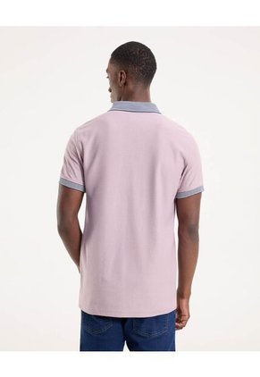 Polo Para Hombre Cuello Tejido Sin Bolsillo Color Uva Marca Ostu #60110808