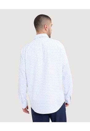 Camisa Para Hombre Manga Larga Con Bolsillo Cuello Casual M Color Marfil Marca Ostu #60010793