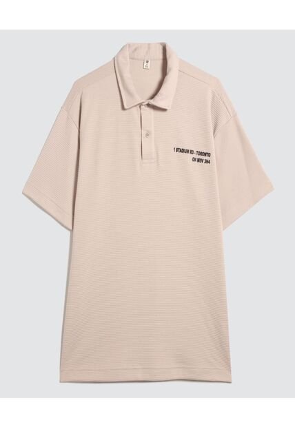 Polo Para Hombre Cuello Maquina Sin Bolsillo Color Beige Marca Ostu #60110704