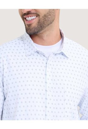 Camisa Para Hombre Manga Larga Con Bolsillo Cuello Casual M Color Marfil Marca Ostu #60010793