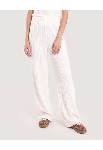 Pantalón Wide Leg Texturizado  Para Mujer Blanco Ostu Ostu