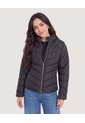 Chaqueta Acolchada Cuello Alto  Para Mujer Negro Ostu de Ostu