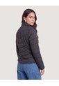 Chaqueta Acolchada Cuello Alto  Para Mujer Negro Ostu de Ostu
