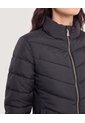 Chaqueta Acolchada Cuello Alto  Para Mujer Negro Ostu de Ostu