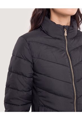 Chaqueta Acolchada Cuello Alto  Para Mujer Negro Ostu