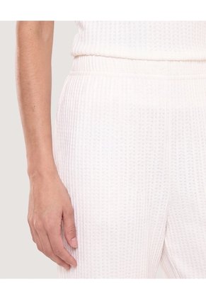 Pantalón Wide Leg Texturizado Para Mujer Blanco Ostu