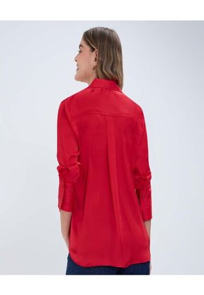 Camisa Para Mujer Manga Larga Color Rojo Marca Ostu #40010259