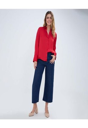 Camisa Para Mujer Manga Larga Color Rojo Marca Ostu #40010259