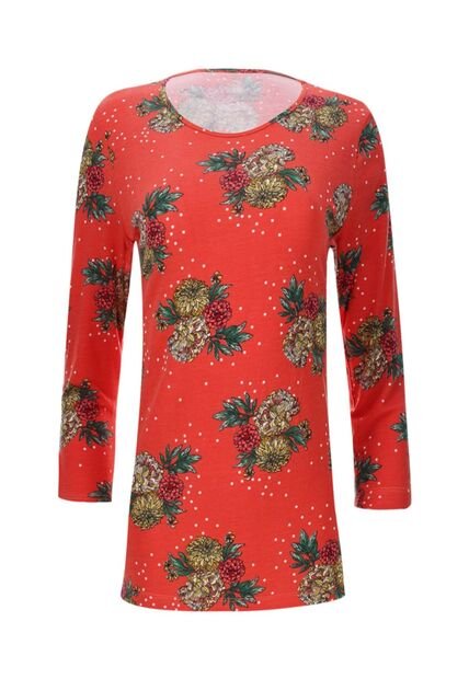 Camiseta Para Mujer Manga 3/4 Color Rojo Marca Ostu #40090837