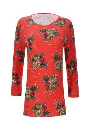 Camiseta Para Mujer Manga 3/4 Color Rojo Marca Ostu #40090837