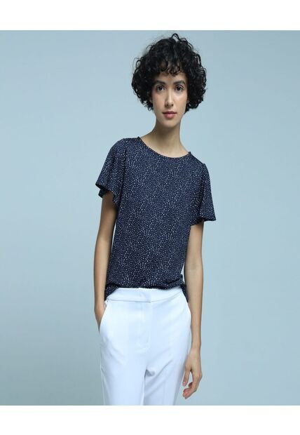 Camiseta Para Mujer Manga Corta Color Azul  Marca Ostu #40091974