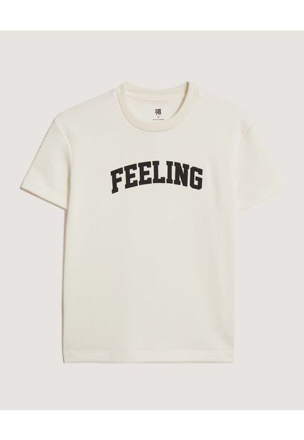 Camiseta Infantil Niño Manga Corta Cuello Redondo Color Crema Marca Ostu #80090315